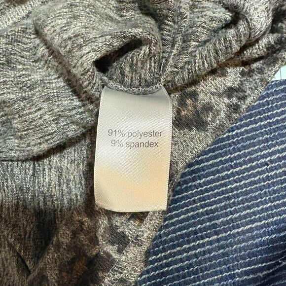 Maurices Gray Leopard Print Cowl Neck Pullover Sweater Women’s XS Cozy Fall - Picture 4 of 8